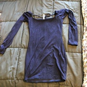 homecoming dress, color: blue with sparkles, size: S